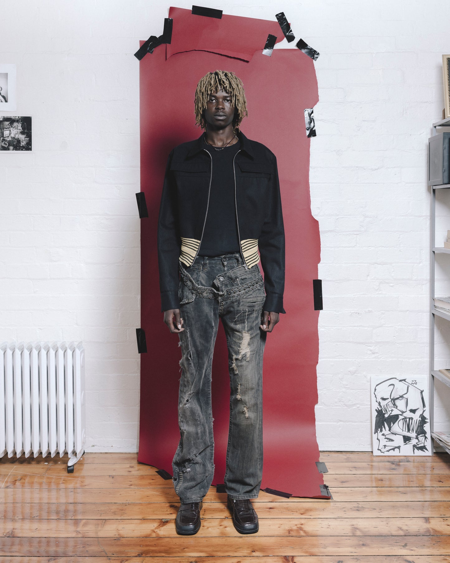 DISTRESSED RIBBED JACKET