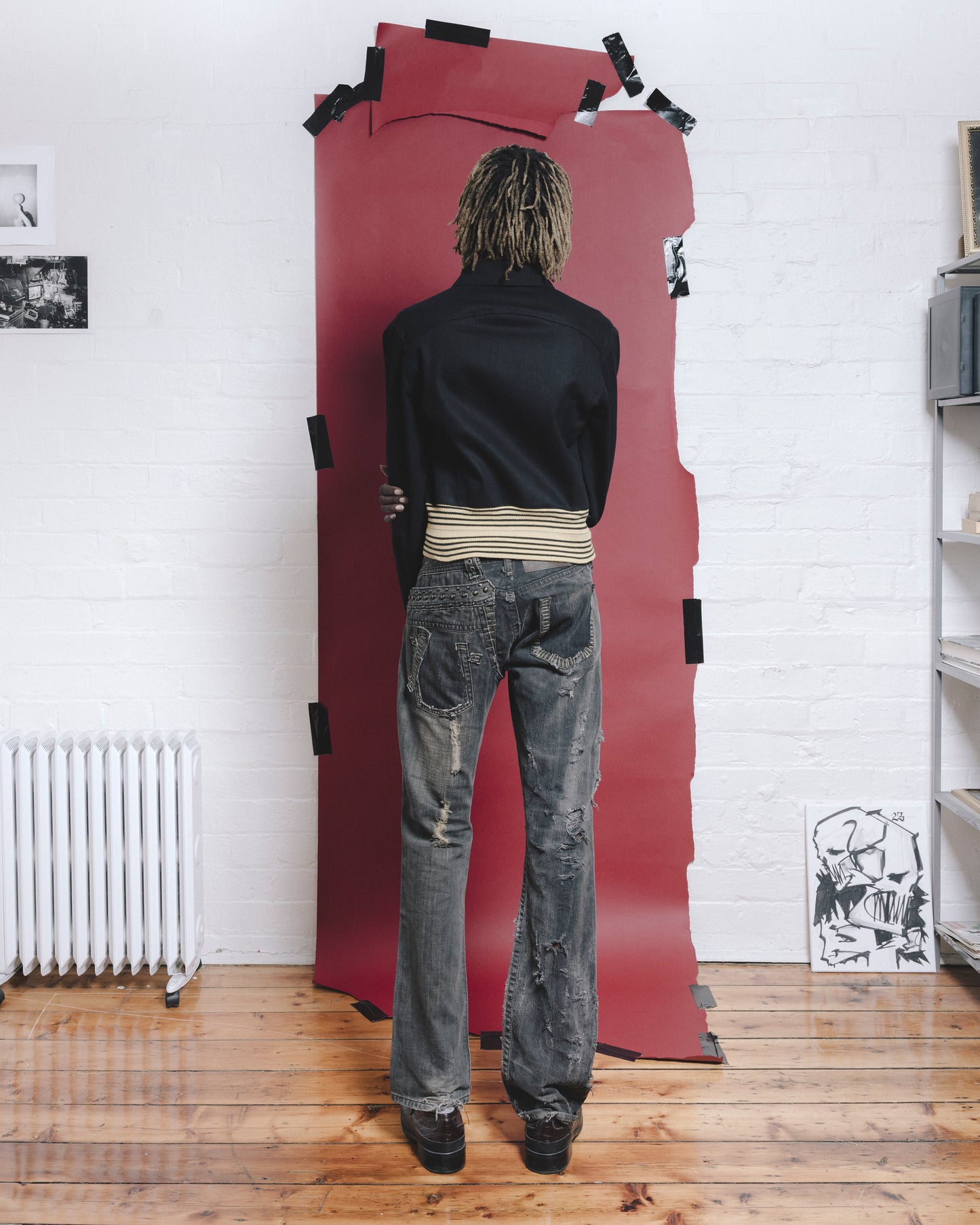 DISTRESSED RIBBED JACKET
