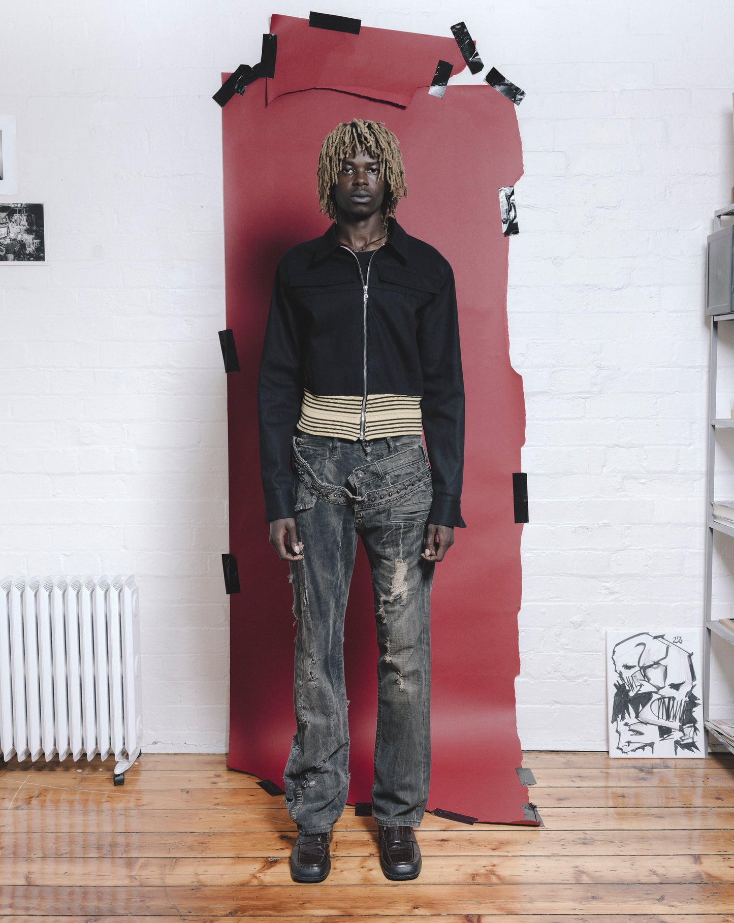 DISTRESSED RIBBED JACKET
